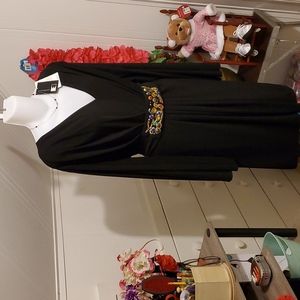 Black Deep VNeck Dress ANTHONY ORIGINAL 2X